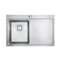 Vellamo Steel Horizon Compact 1 Bowl Stainless Steel Kitchen sink & Waste Kit - 800 x 520mm