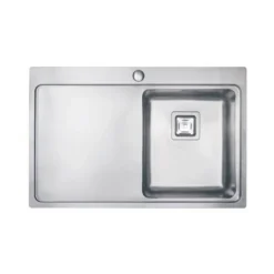 Vellamo Steel Horizon Compact 1 Bowl Stainless Steel Kitchen sink & Waste Kit - 800 x 520mm