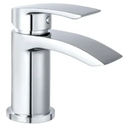 Vellamo Swift Chrome Basin Mixer Tap & Waste and Bath Shower Mixer Tap with Shower Kit