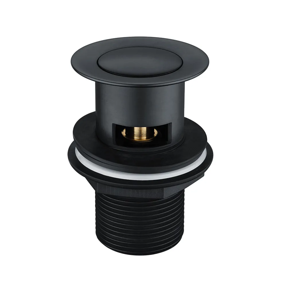 Vellamo Swift Matt Black Mini Basin Mixer Tap & Clicker Waste