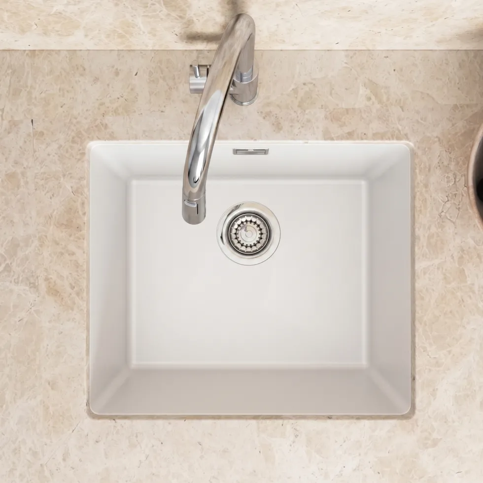 Vellamo Terra 1 Bowl Granite Composite Inset / Undermount Kitchen Sink & Waste - 533 x 457mm
