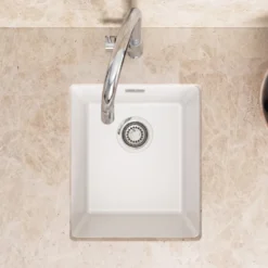 Vellamo Terra Compact 1 Bowl Granite Composite Inset or Undermount Kitchen Sink & Waste - 370 x 460mm