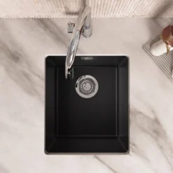 Vellamo Terra Compact 1 Bowl Granite Composite Inset or Undermount Kitchen Sink & Waste - 370 x 460mm