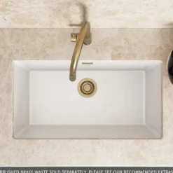 Vellamo Terra XL 1 Bowl Granite Composite Inset / Undermount Kitchen Sink & Waste - 774 x 434mm