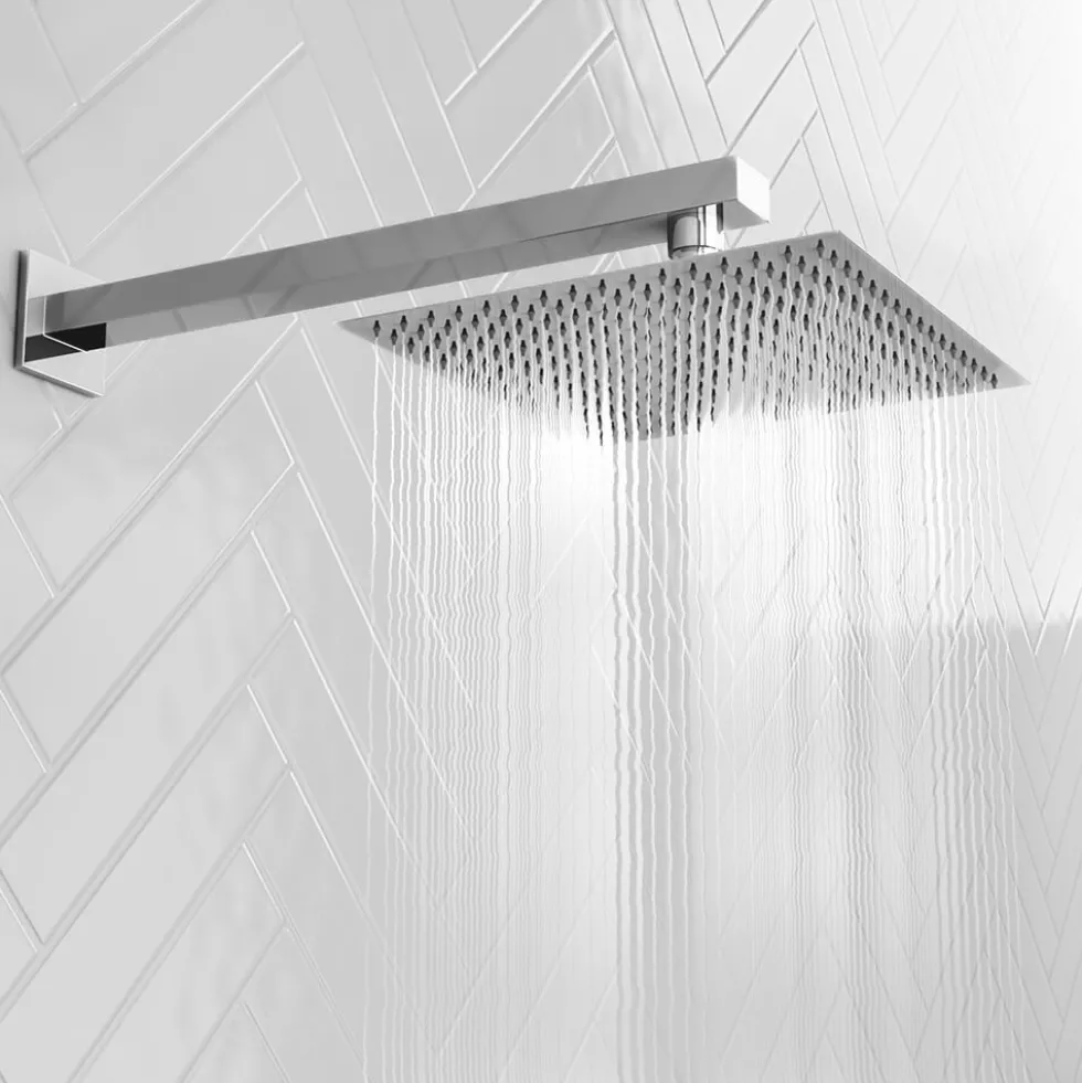 Vellamo Thin Square Fixed Shower Head - 200mm