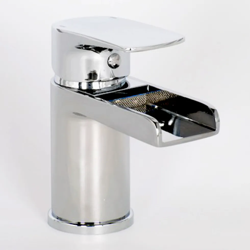 Vellamo Tugela Mini Waterfall Basin Mixer with Clicker Waste