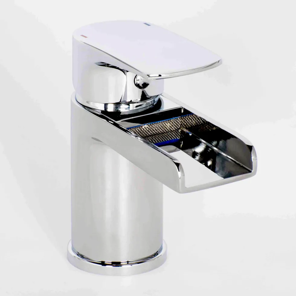 Vellamo Tugela Mini Waterfall Basin Mixer with Clicker Waste