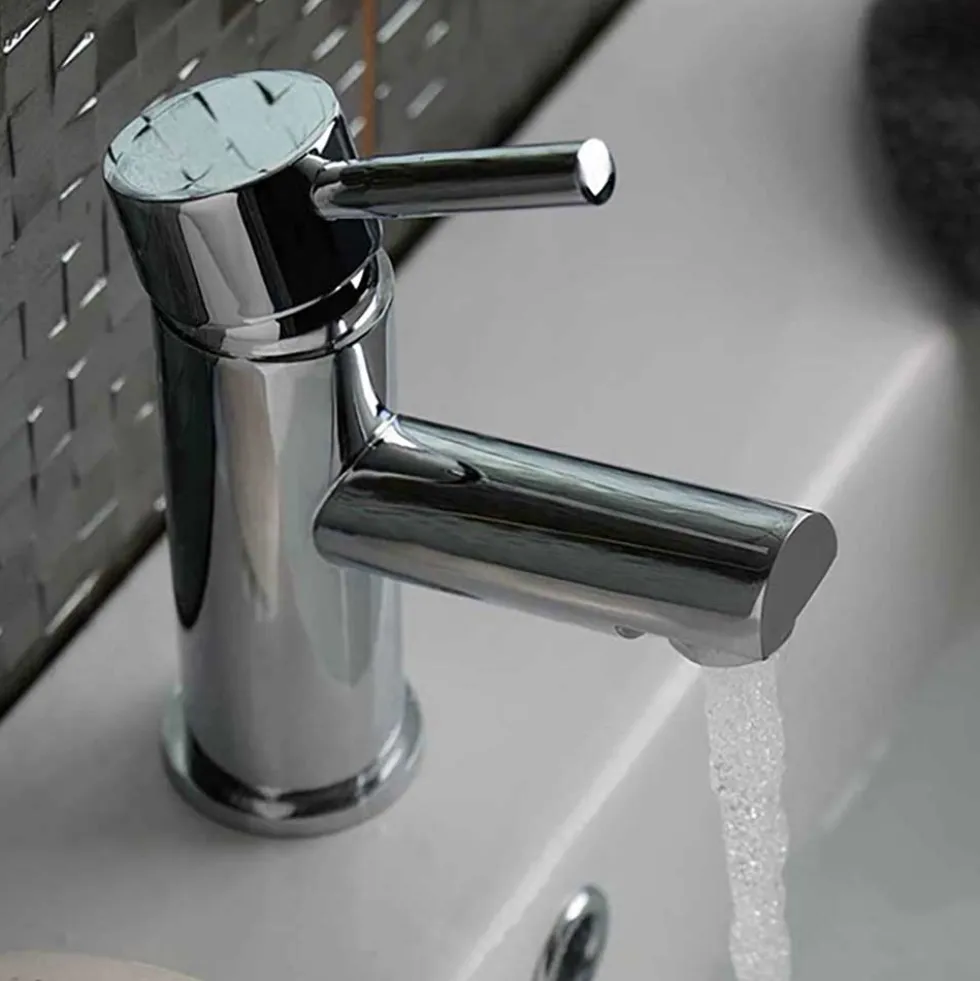 Vellamo Twist Chrome Basin Mixer Tap & Waste