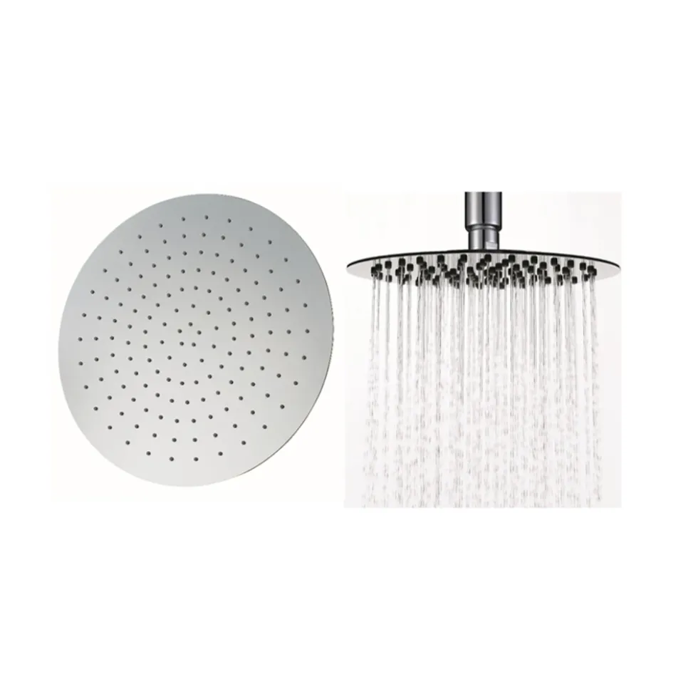 Vellamo Ultra Thin Round 400mm Shower Head & Wall Mounted Arm