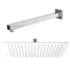Vellamo Ultra Thin Square 400mm Shower Head & Wall Mounted Arm