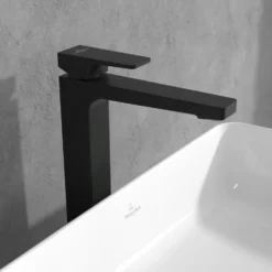 Villeroy & Boch Architectura Square Tall Basin Mixer Tap with Click Clack Waste