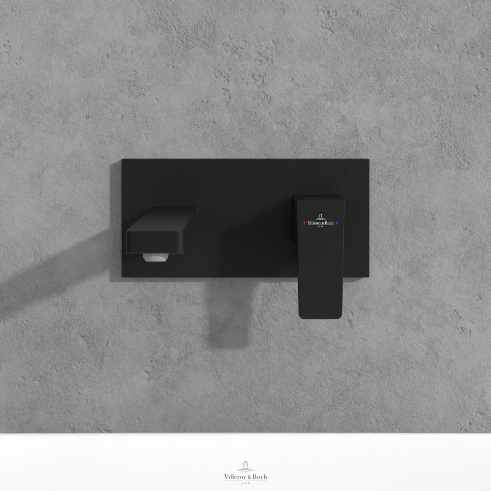 Villeroy & Boch Architectura Square Wall Mounted Basin Mixer Tap & Easy Installation Box