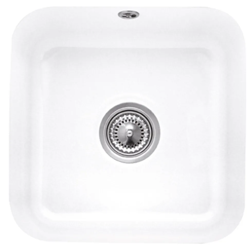 Villeroy & Boch Cisterna 50 White Ceramic Single Bowl Undermount Kitchen Sink - 445 x 445mm