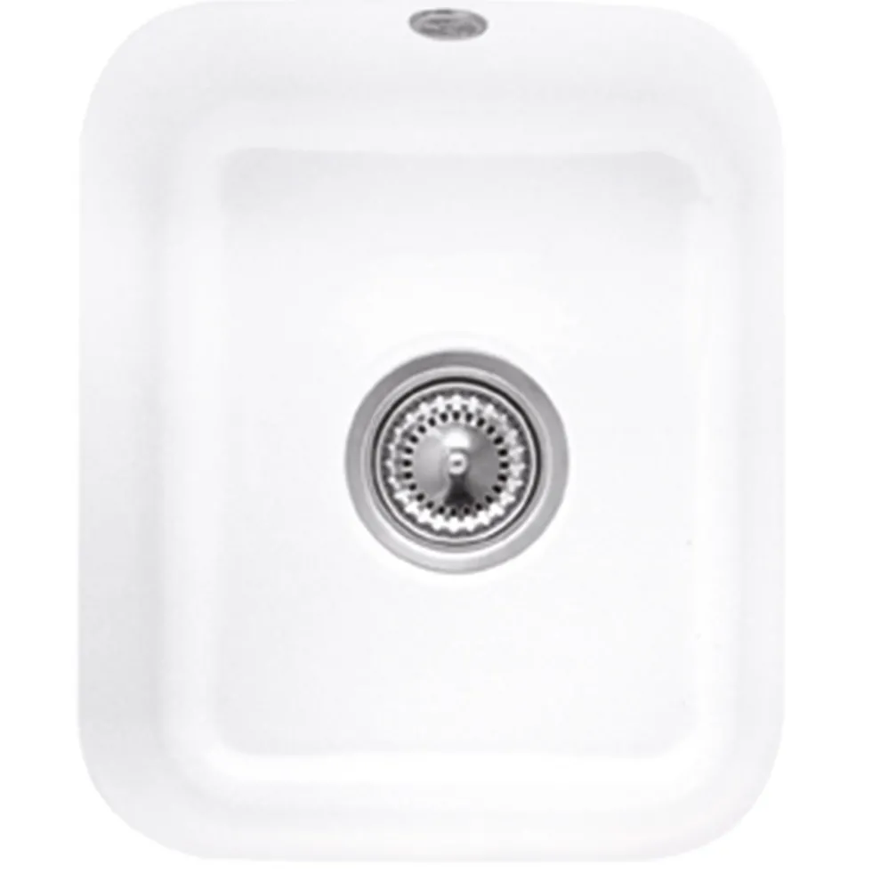 Villeroy & Boch Cisterna 45 White Ceramic Single Bowl Undermount Kitchen Sink - 370 x 435mm