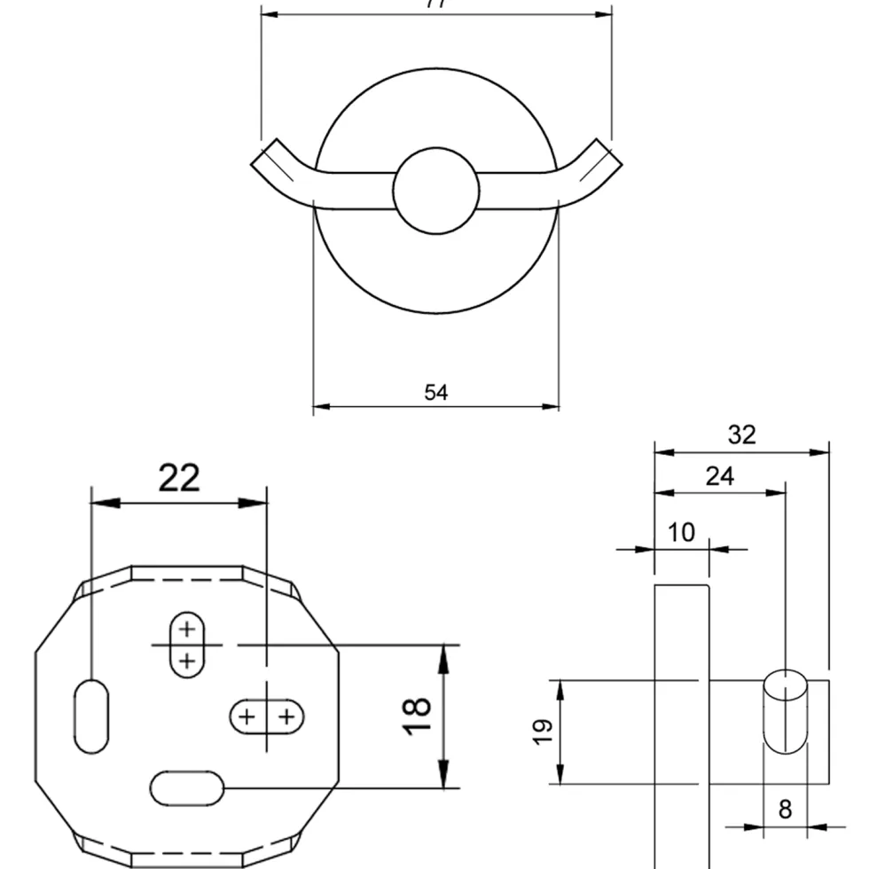 Villeroy & Boch Elements Tender Double Robe Hook
