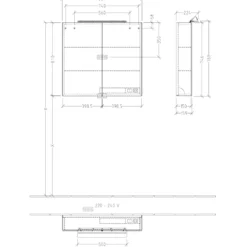 Villeroy & Boch My View One 2 Door LED Illuminated Mirrored Cabinet & Shaver Socket