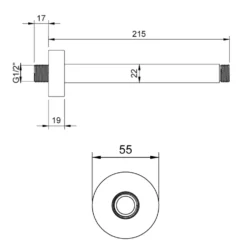 Villeroy & Boch Universal Ceiling Mounted Round Shower Arm