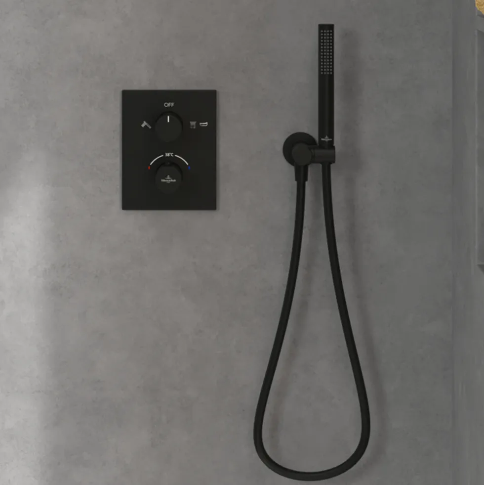 Villeroy & Boch Universal Round Combined Wall Elbow Outlet & Shower Handset Holder