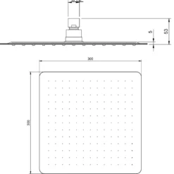 Villeroy & Boch Universal Stainless Steel Square Shower Head