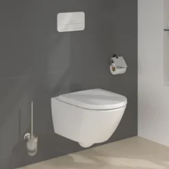 Villeroy & Boch ViConnect Pro 2.0 Frame with Subway 3.0 TwistFlush Rimless Wall Mounted Toilet, Flush Plate & Soft Close Toilet Seat