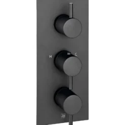 VOS Concealed Dual Outlet 3 Handle Shower Valve, Fixed Head & Shower Handset Kit