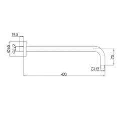 VOS Fixed 400mm Wall Shower Arm