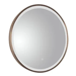 VOS LED Illuminated Round Framed Mirror with Demister Pad & Colour Change Lights - 600mm