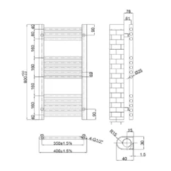 VOS 25mm Bars Ladder Heated Towel Rail