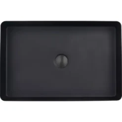 VOS Rectangular Stainless Steel Countertop Basin - Matt Black