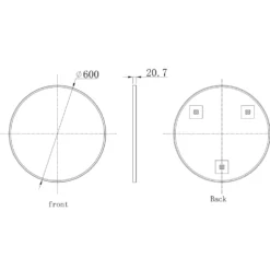 VOS Round Framed Mirror - 600mm